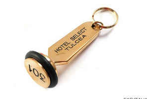 Classic Brass Hotel Keychain