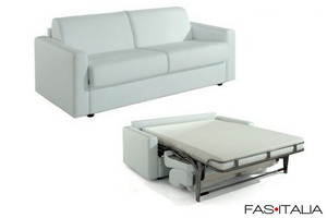 Sofa Bed covered in fireproof faux leather